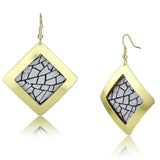 LO2720 - Matte Gold & Gold Iron Earrings with No Stone - Alamode - Flyclothing LLC