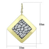 LO2720 - Matte Gold & Gold Iron Earrings with No Stone - Alamode - Flyclothing LLC