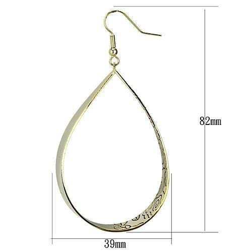 LO2721 - Gold Iron Earrings with No Stone - Alamode - Flyclothing LLC