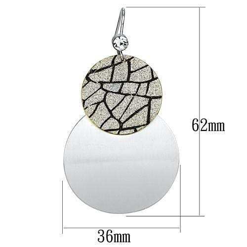 LO2723 - Gold+Rhodium Iron Earrings with Top Grade Crystal in Clear - Alamode - Flyclothing LLC