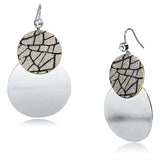 LO2723 - Gold+Rhodium Iron Earrings with Top Grade Crystal in Clear - Alamode - Flyclothing LLC