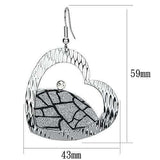 LO2724 - Rhodium Iron Earrings with Top Grade Crystal in Clear - Alamode - Flyclothing LLC