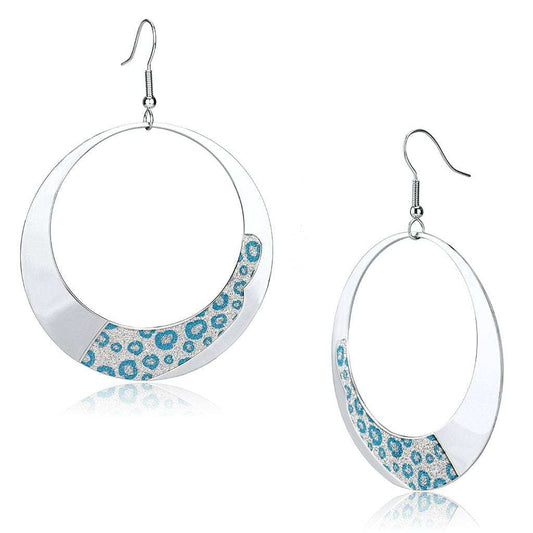 LO2728 - Rhodium Iron Earrings with No Stone - Alamode - Flyclothing LLC