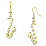LO2741 - Gold Iron Earrings with Top Grade Crystal in Clear - Alamode - Flyclothing LLC
