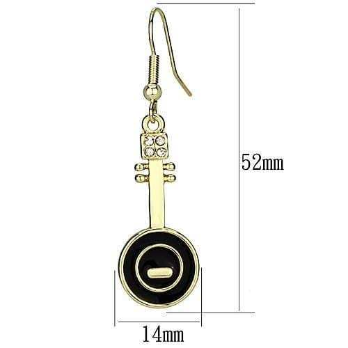 LO2746 - Gold Iron Earrings with Top Grade Crystal in Clear - Alamode - Flyclothing LLC