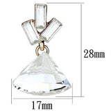 LO2751 - Rose Gold Iron Earrings with Top Grade Crystal in Clear - Alamode - Flyclothing LLC