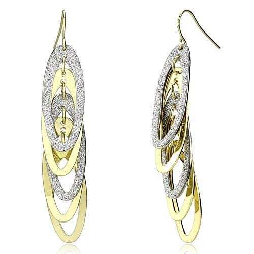 LO2753 - Gold+Rhodium Iron Earrings with No Stone - Alamode - Flyclothing LLC