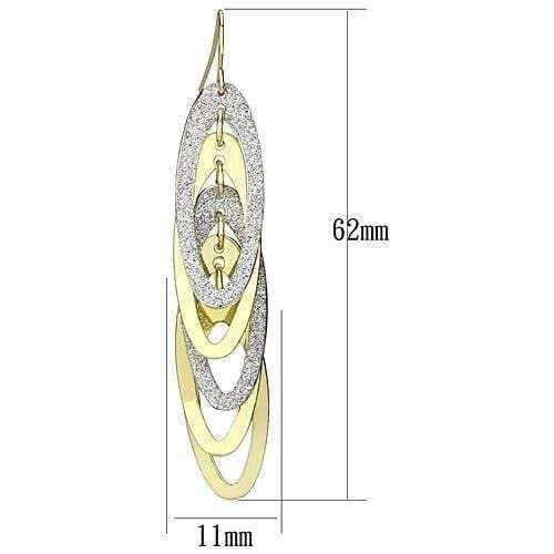 LO2753 - Gold+Rhodium Iron Earrings with No Stone - Alamode - Flyclothing LLC