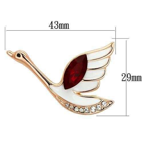 LO2762 - Flash Rose Gold White Metal Brooches with Top Grade Crystal in Siam - Alamode - Flyclothing LLC