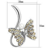 LO2765 - Imitation Rhodium White Metal Brooches with Synthetic Pearl in White - Alamode - Flyclothing LLC