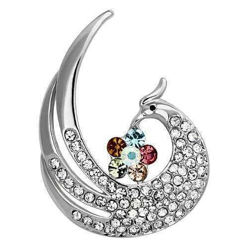 LO2773 - Imitation Rhodium White Metal Brooches with Top Grade Crystal in Multi Color - Alamode - Flyclothing LLC