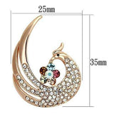 LO2774 - Flash Rose Gold White Metal Brooches with Top Grade Crystal in Multi Color - Alamode - Flyclothing LLC