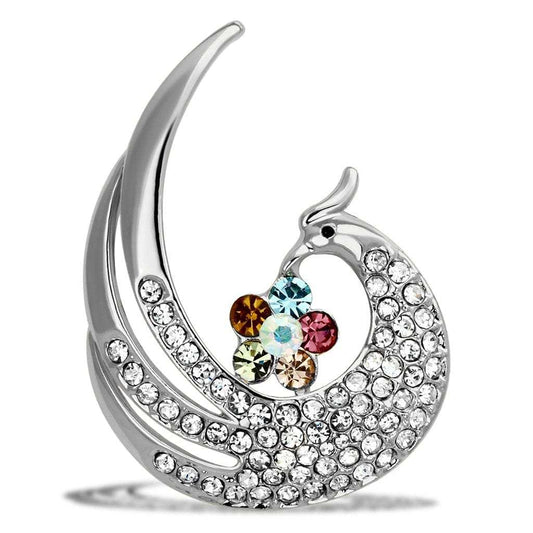 LO2774 - Flash Rose Gold White Metal Brooches with Top Grade Crystal in Multi Color - Alamode - Flyclothing LLC