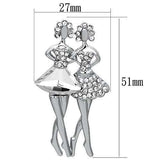 LO2775 - Imitation Rhodium White Metal Brooches with Synthetic Synthetic Glass in Clear - Alamode - Flyclothing LLC