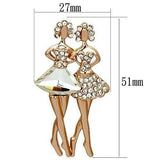 LO2776 - Flash Rose Gold White Metal Brooches with Synthetic Synthetic Glass in Clear - Alamode - Flyclothing LLC