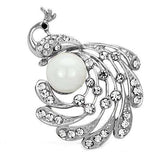 LO2777 - Imitation Rhodium White Metal Brooches with Synthetic Pearl in White - Alamode - Flyclothing LLC