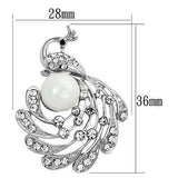 LO2777 - Imitation Rhodium White Metal Brooches with Synthetic Pearl in White - Alamode - Flyclothing LLC