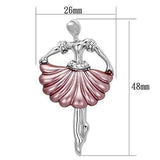 LO2779 - Imitation Rhodium White Metal Brooches with Top Grade Crystal in Clear - Alamode - Flyclothing LLC