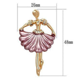 LO2780 - Flash Rose Gold White Metal Brooches with Top Grade Crystal in Clear - Alamode - Flyclothing LLC