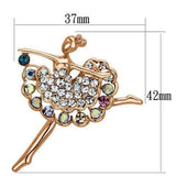 LO2782 - Flash Rose Gold White Metal Brooches with Top Grade Crystal in Multi Color - Alamode - Flyclothing LLC