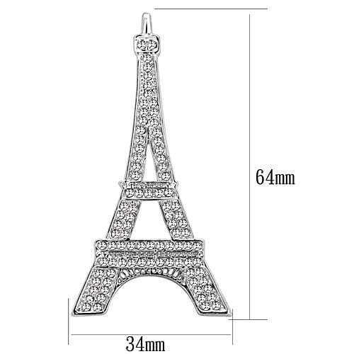 LO2784 - Imitation Rhodium White Metal Brooches with Top Grade Crystal in Clear - Alamode - Flyclothing LLC