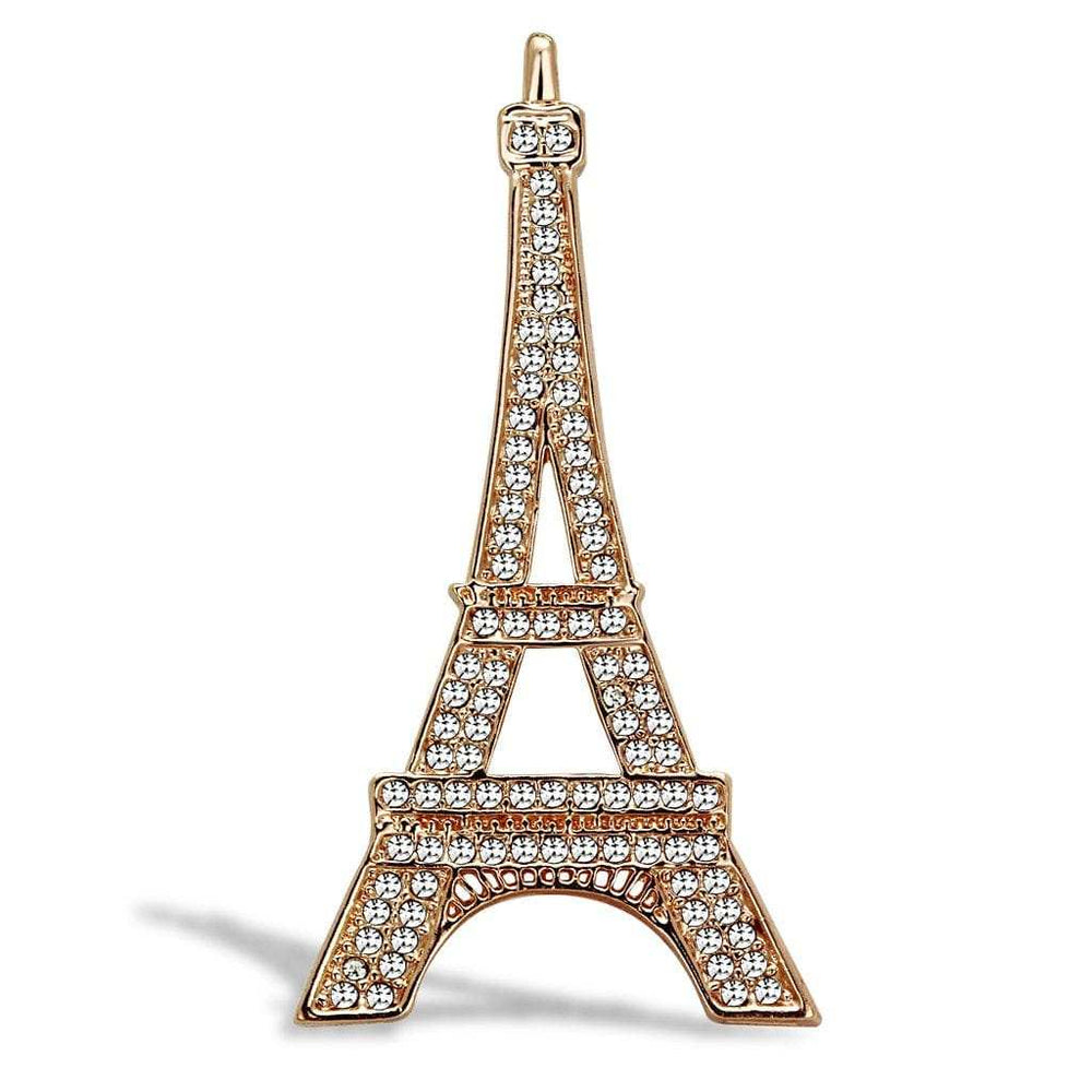 LO2785 - Flash Rose Gold White Metal Brooches with Top Grade Crystal in Clear - Alamode - Flyclothing LLC