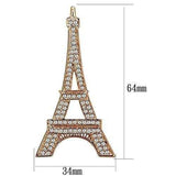 LO2785 - Flash Rose Gold White Metal Brooches with Top Grade Crystal in Clear - Alamode - Flyclothing LLC