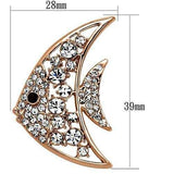 LO2787 - Flash Rose Gold White Metal Brooches with Top Grade Crystal in Clear - Alamode - Flyclothing LLC