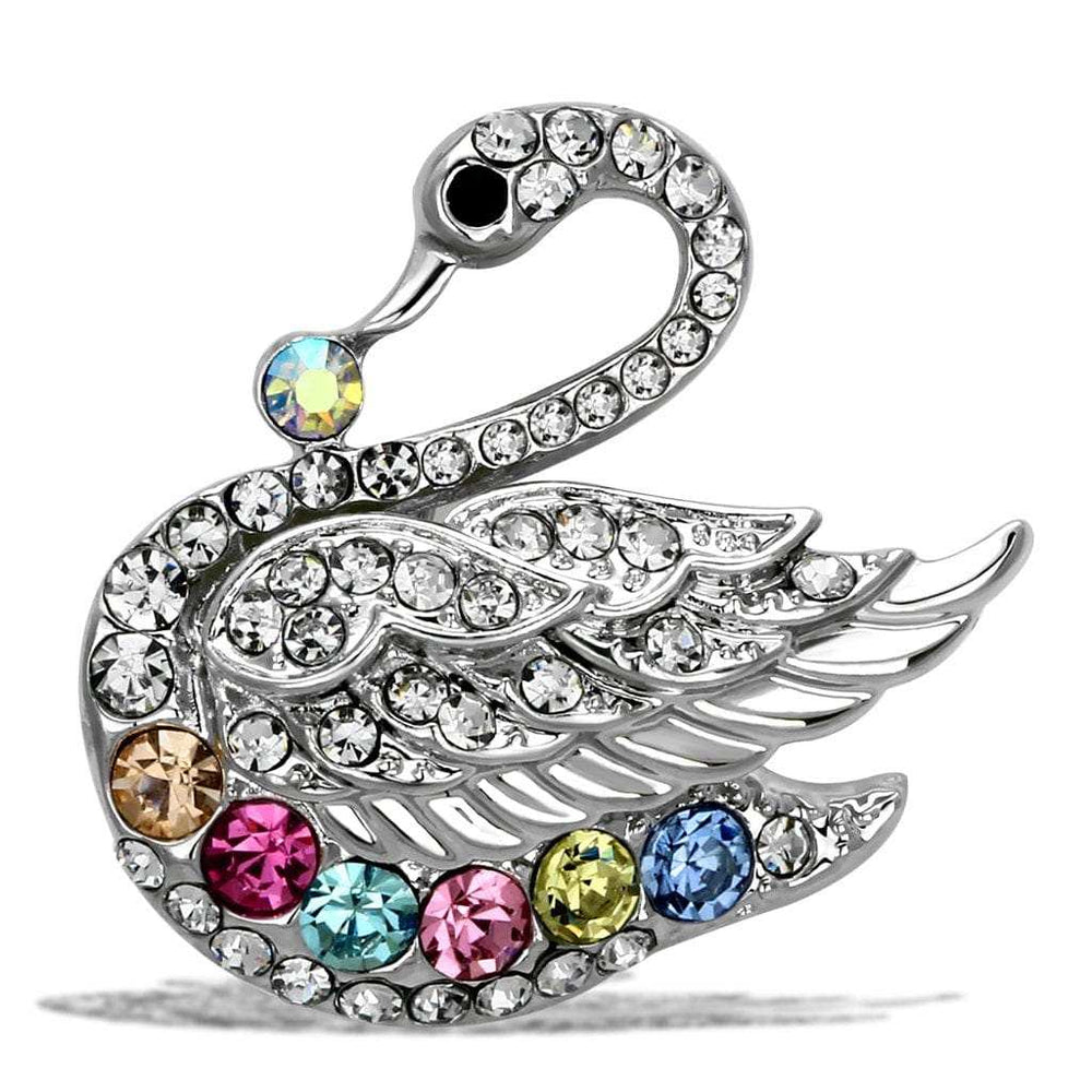 LO2788 - Imitation Rhodium White Metal Brooches with Top Grade Crystal in Multi Color - Alamode - Flyclothing LLC