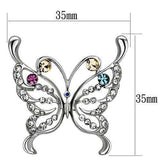 LO2793 - Imitation Rhodium White Metal Brooches with Top Grade Crystal in Multi Color - Alamode - Flyclothing LLC