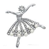 LO2801 - Imitation Rhodium White Metal Brooches with Synthetic Pearl in White - Alamode - Flyclothing LLC