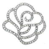 LO2813 - Imitation Rhodium White Metal Brooches with Top Grade Crystal in Clear - Alamode - Flyclothing LLC