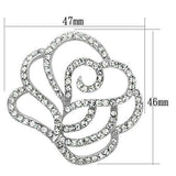 LO2813 - Imitation Rhodium White Metal Brooches with Top Grade Crystal in Clear - Alamode - Flyclothing LLC