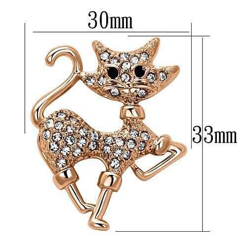 LO2820 - Flash Rose Gold White Metal Brooches with Top Grade Crystal in Clear - Alamode - Flyclothing LLC