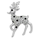 LO2821 - Imitation Rhodium White Metal Brooches with Top Grade Crystal in Jet - Alamode - Flyclothing LLC