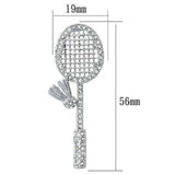 LO2823 - Imitation Rhodium White Metal Brooches with Top Grade Crystal in Clear - Alamode - Flyclothing LLC