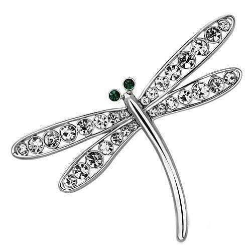 LO2825 - Imitation Rhodium White Metal Brooches with Top Grade Crystal in Clear - Alamode - Flyclothing LLC