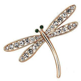 LO2826 - Flash Rose Gold White Metal Brooches with Top Grade Crystal in Clear - Alamode - Flyclothing LLC