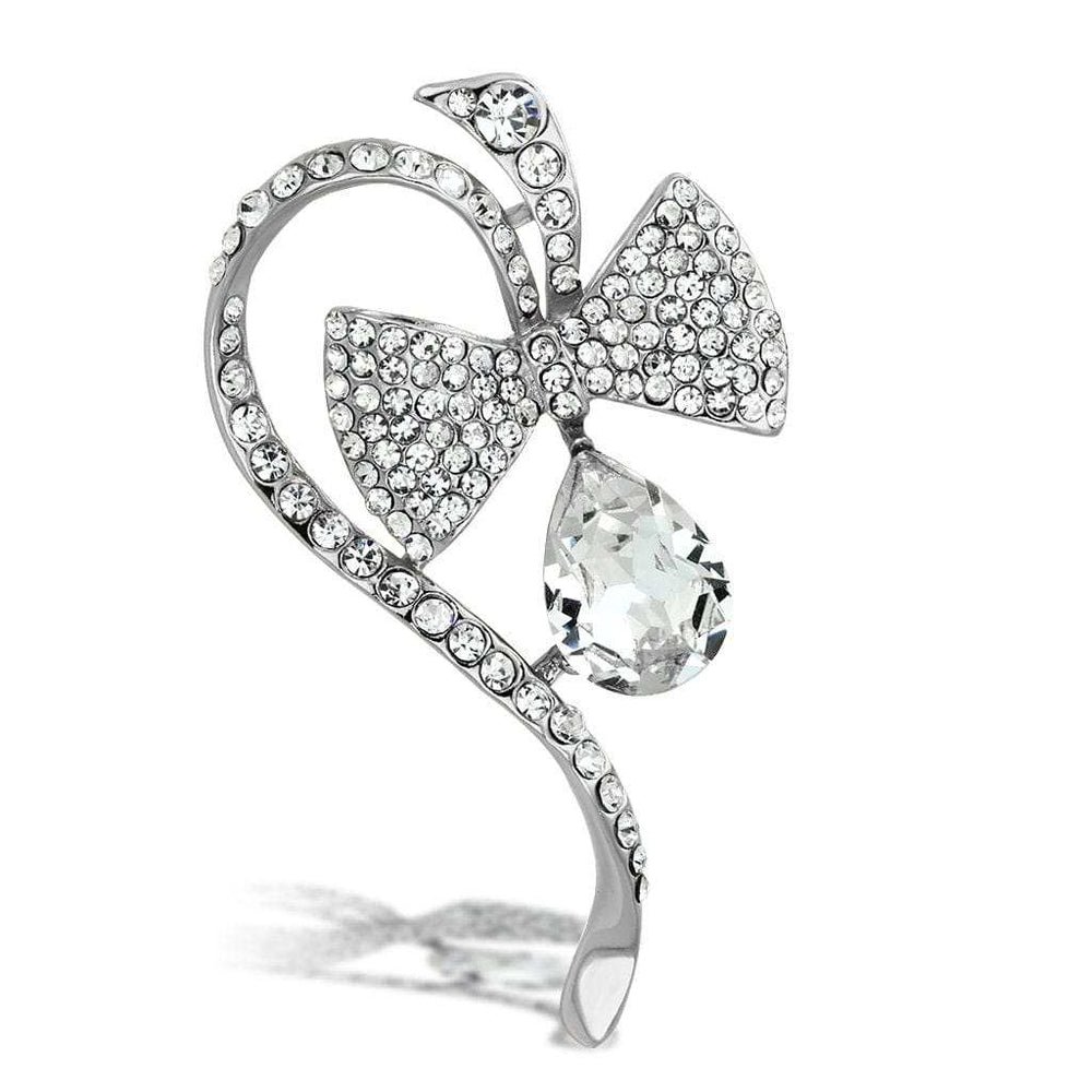 LO2832 - Flash Rose Gold White Metal Brooches with Synthetic Synthetic Glass in Clear - Alamode - Flyclothing LLC