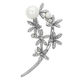 LO2834 - Flash Rose Gold White Metal Brooches with Synthetic Pearl in White - Alamode - Flyclothing LLC