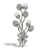 LO2835 - Imitation Rhodium White Metal Brooches with Synthetic Pearl in White - Alamode - Flyclothing LLC