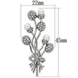 LO2835 - Imitation Rhodium White Metal Brooches with Synthetic Pearl in White - Alamode - Flyclothing LLC