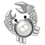 LO2842 - Imitation Rhodium White Metal Brooches with Synthetic Pearl in White - Alamode - Flyclothing LLC