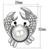 LO2842 - Imitation Rhodium White Metal Brooches with Synthetic Pearl in White - Alamode - Flyclothing LLC