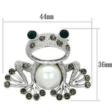 LO2844 - Imitation Rhodium White Metal Brooches with Synthetic Pearl in White - Alamode - Flyclothing LLC