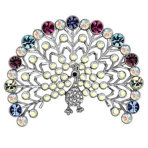 LO2848 - Imitation Rhodium White Metal Brooches with Top Grade Crystal in Multi Color - Alamode - Flyclothing LLC