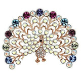 LO2849 - Flash Rose Gold White Metal Brooches with Top Grade Crystal in Multi Color - Alamode - Flyclothing LLC