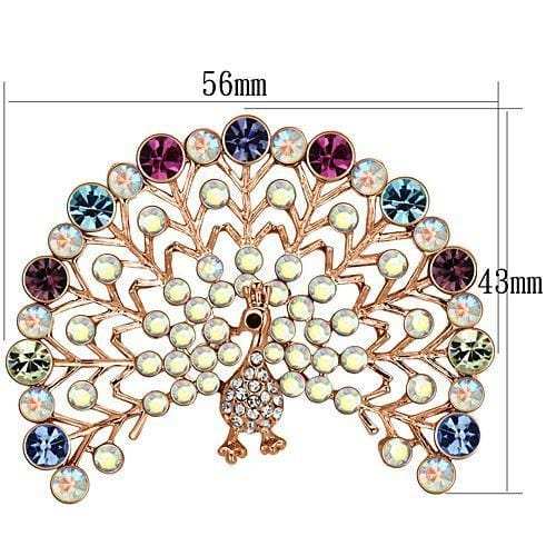 LO2849 - Flash Rose Gold White Metal Brooches with Top Grade Crystal in Multi Color - Alamode - Flyclothing LLC
