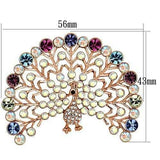 LO2849 - Flash Rose Gold White Metal Brooches with Top Grade Crystal in Multi Color - Alamode - Flyclothing LLC