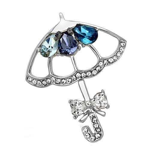LO2854 - Imitation Rhodium White Metal Brooches with Synthetic Glass Bead in Multi Color - Alamode - Flyclothing LLC